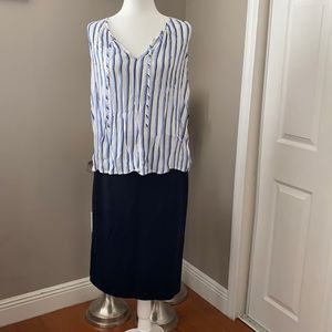 Blue sleeveless Top